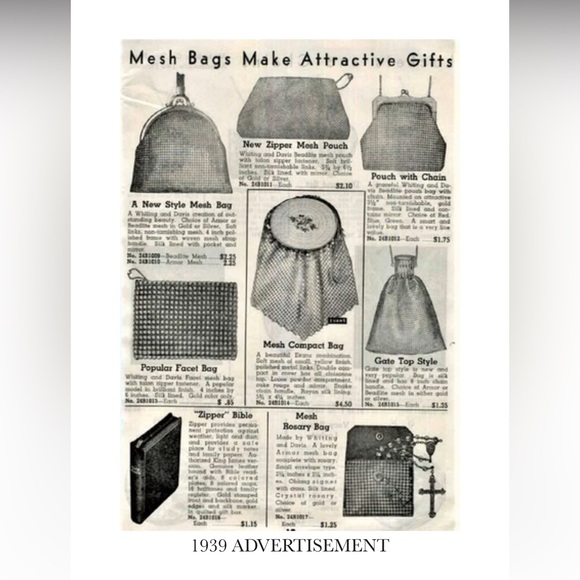 Vintage Whiting & Davis Co. Alumesh Ivory Celluloid Purse Chain Link Strap USA - Picture 6 of 7